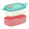 Uzsonnás doboz AQUA PURE műanyag BPA mentes 210x120x70 mm zöld-pink