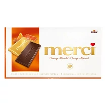 Csokoládé MERCI Narancsos-Manulás 70% étcsokoládés 100 g
