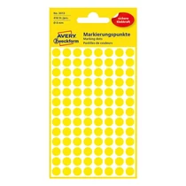 Etikett AVERY 3013 jelölőpont 8mm sárga 416 darabos