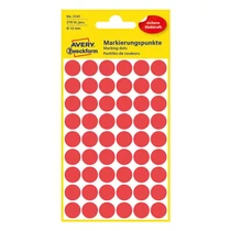 Etikett AVERY 3141 jelölőpont 12mm piros 270 darabos