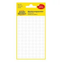 Etikett AVERY 3175 jelölőpont 8mm fehér 416 darabos