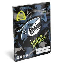 Füzet vonalas LIZZYSULI A/5 32 lapos 14-32 1.osztályos  Shark Attack