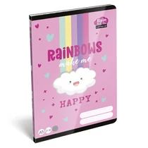 Füzet vonalas LIZZYSULI A/5 32 lapos 21-32 4-8.osztályos Lollipop Rainbow