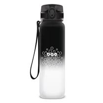 Kulacs ARS UNA műanyag matt BPA-mentes motivációs ombre 1 liter Black & White