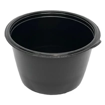 Levesestál műanyag 750 ml fekete 50 darabos 15081