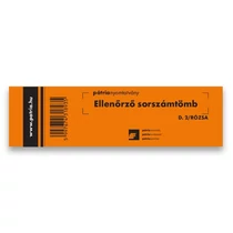 Nyomtatvány ellenőrző sorszámtömb PÁTRIA D2 100 lapos 146x40 mm rózsaszín