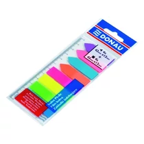 Oldaljelölő DONAU 12x45 mm címke + nyíl 12x42 mm PP vegyes neon szín 8x25 lap