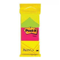 Öntapadós jegyzettömb 3M Post-it LP6812 38x51mm neon  3x100 lap