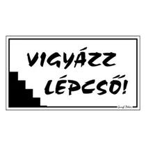 Piktogram Vigyázz lépcső! fehér