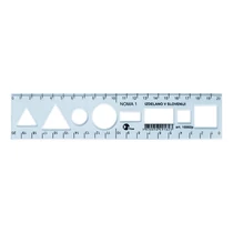 Sablon vonalzó OPTIMA kék 20cm
