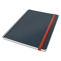 Spirálfüzet kockás LEITZ B/5 80 lapos Cosy Soft Touch keményfedeles bársonyszürke