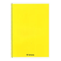 Spirálfüzet vonalas FORTUNA Monocolor A/5 70 lapos sárga