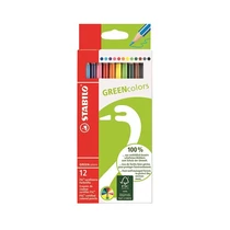 Színes ceruza STABILO Greencolors hatszögletű környezetbarát 12 darabos
