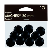 Táblamágnes GRAND 20mm fekete 10 darabos
