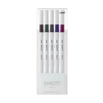 Tűfilc UNI EMOTT 5 darabos 0,4mm (sötétbarna, khaki,  szürke, lila, ametiszt)