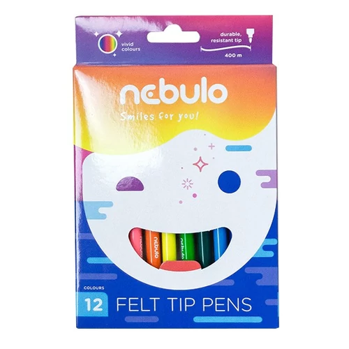 Filctoll NEBULO vízbázisú színes 12 darabos
