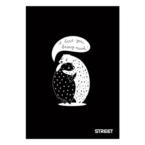 Füzet sima STREET A/4 54 lapos Black&White