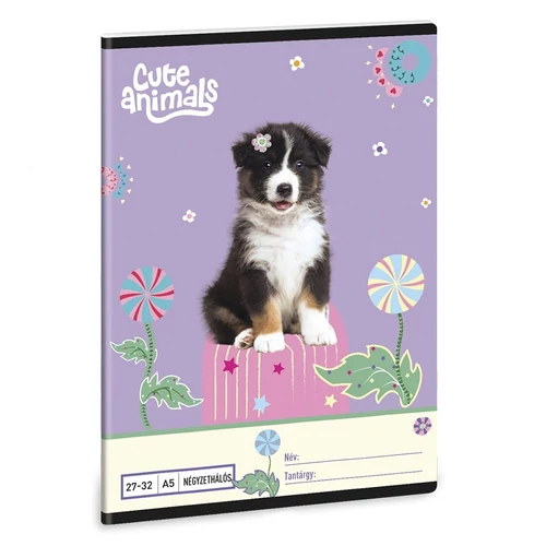 Füzet kockás ARS UNA A/5 32 lapos 27-32 Cute Animals-Aussie