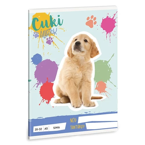 Füzet sima ARS UNA A/5 32 lapos 20-32 Cuki-Golden Retriever