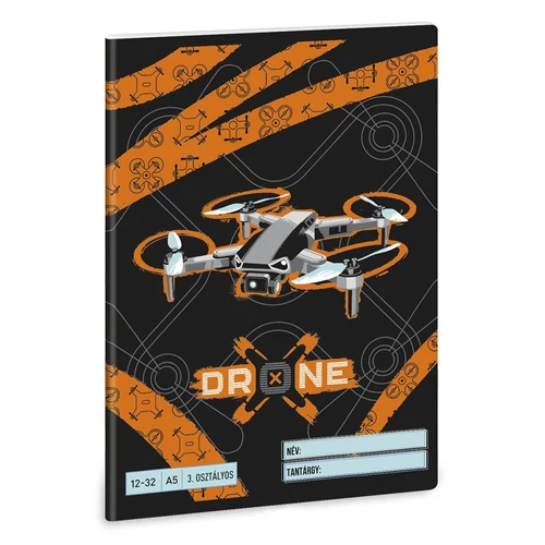 Füzet vonalas ARS UNA A/5 32 lapos 12-32 3.osztályos Drone X