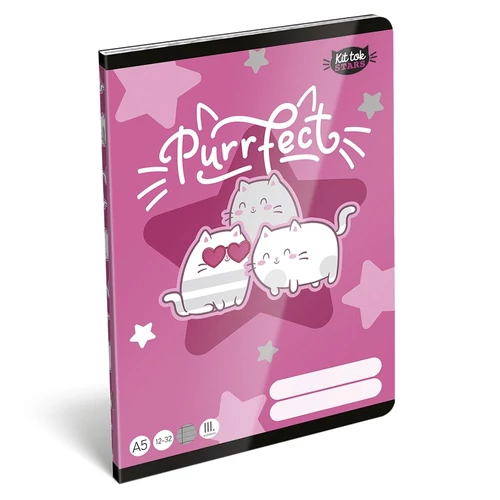 Füzet vonalas LIZZYSULI A/5 32 lapos 12-32 3.osztályos Kittok Stars Purrfect