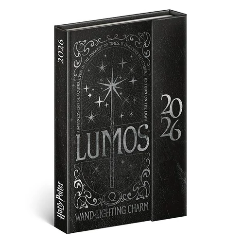 Határidőnapló mágnessel záródó REALSYSTEM 110x160mm heti sárga lapos Harry Potter 2026.