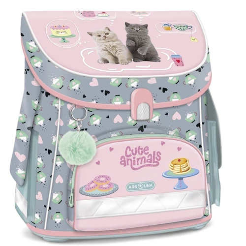 Iskolatáska ARS UNA kompakt easy ergonómikus mágneszáras Cute Animals-Tea Party
