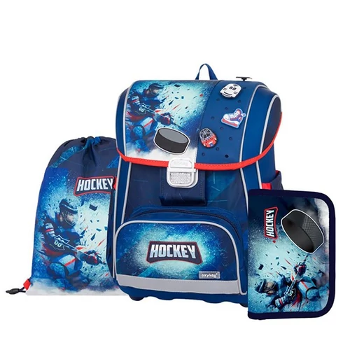 Iskolatáska szett OXY Premium 3 részes Hockey tolltartóval és tornazsákkal
