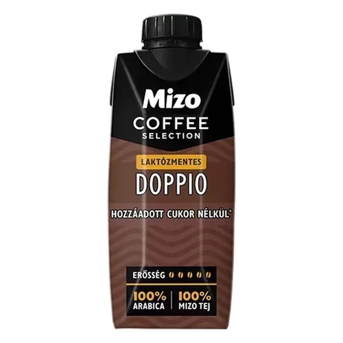 Kávés tej MIZO Coffe Selection Doppio laktóz és hozzáadott cukor mentes UHT 0,25L