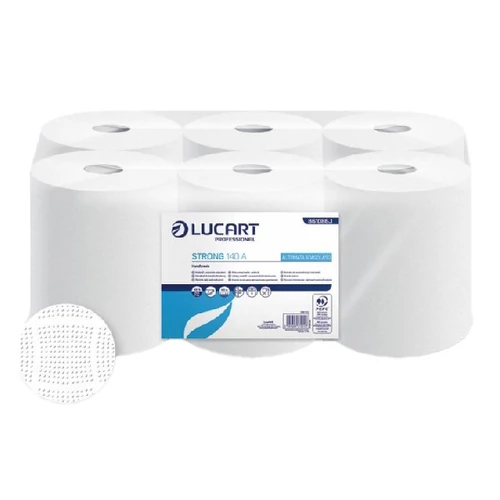 Kéztörlő tekercses LUCART Strong 14cm 2 rétegű fehér 59 m 255 lap 861093