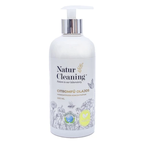 Mosogatószer NATURCLEANING pumpás koncentrátum citromfű olajos 500 ml