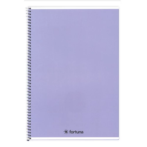 Spirálfüzet vonalas FORTUNA Monocolor A/4 70 lapos pasztell lila