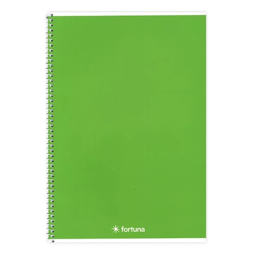 Spirálfüzet vonalas FORTUNA Monocolor A/4 70 lapos zöld
