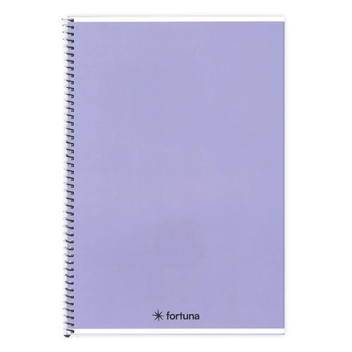 Spirálfüzet vonalas FORTUNA Monocolor A/5 70 lapos pasztell lila