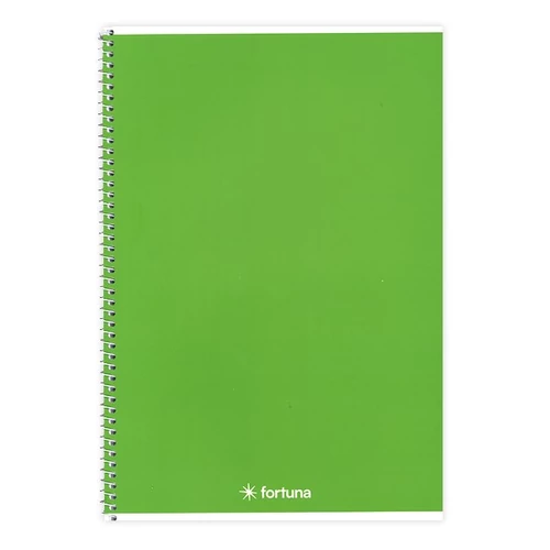 Spirálfüzet vonalas FORTUNA Monocolor A/5 70 lapos zöld