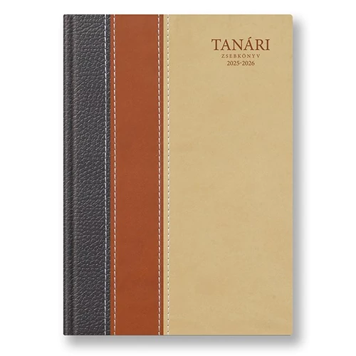 Tanári zsebkönyv TOPTIMER papírborító A/5 heti 145x205 mm Barna 2025-2026
