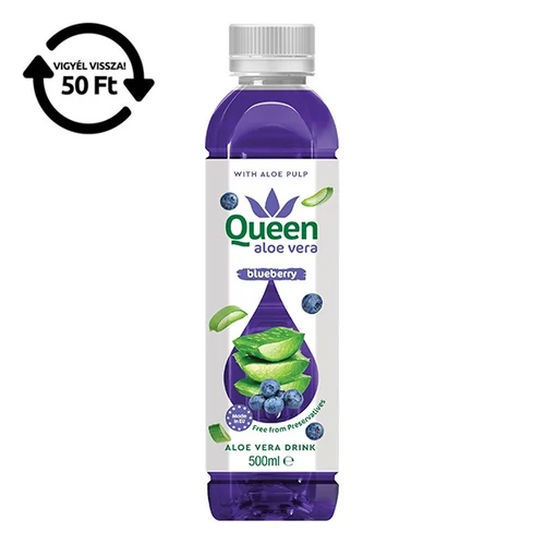 Üdítőital szénsavmentes QUEEN Aloe Vera Áfonya 0,5L DRS