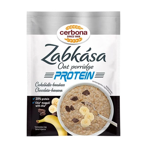 Zabkása CERBONA Protein csokoládés banános hozzáadott cukor nélkül 60 g